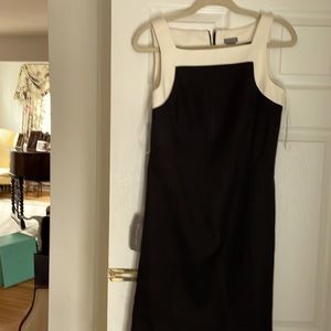 Black pique cotton dress trim white. Size 4